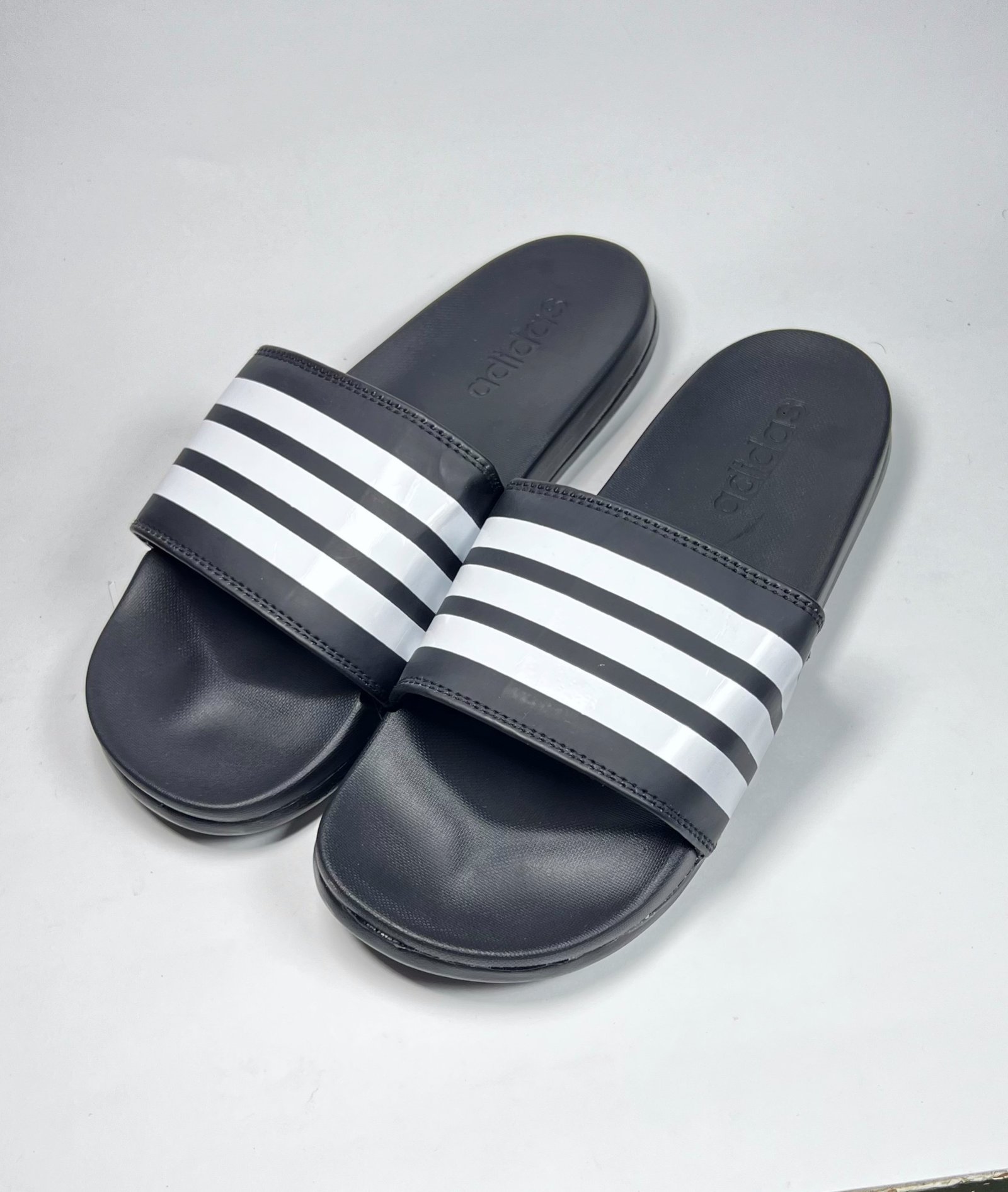 Adidas 3-Stripes Slides - black&white